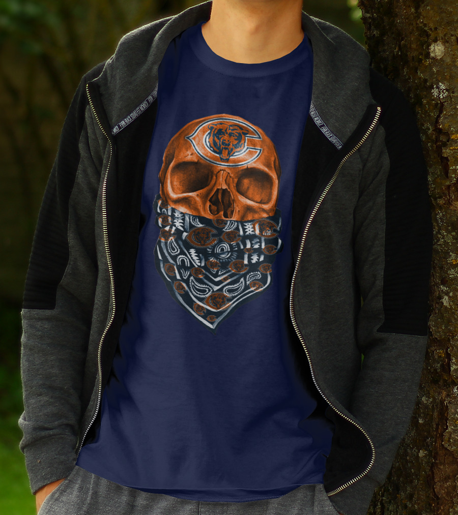 Chicago Bears Skull Bandana T-Shirt