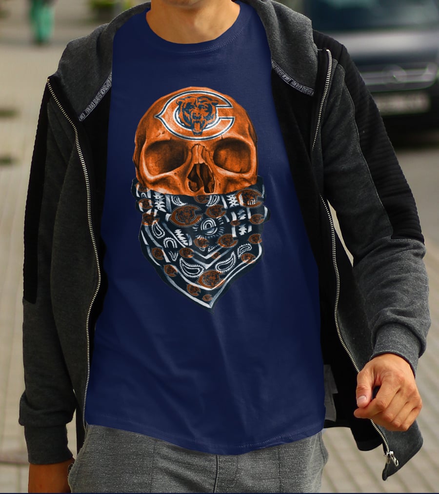 Chicago Bears Skull Bandana T-Shirt