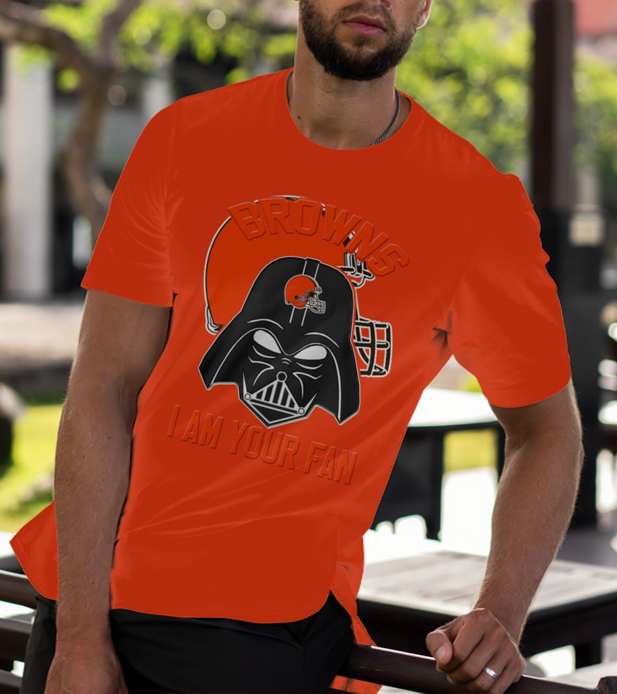 Browns I Am Your Fan Cleveland Browns Football Helmet Darth Vader T-Shirt
