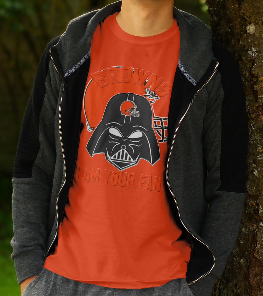 Browns I Am Your Fan Cleveland Browns Football Helmet Darth Vader T-Shirt