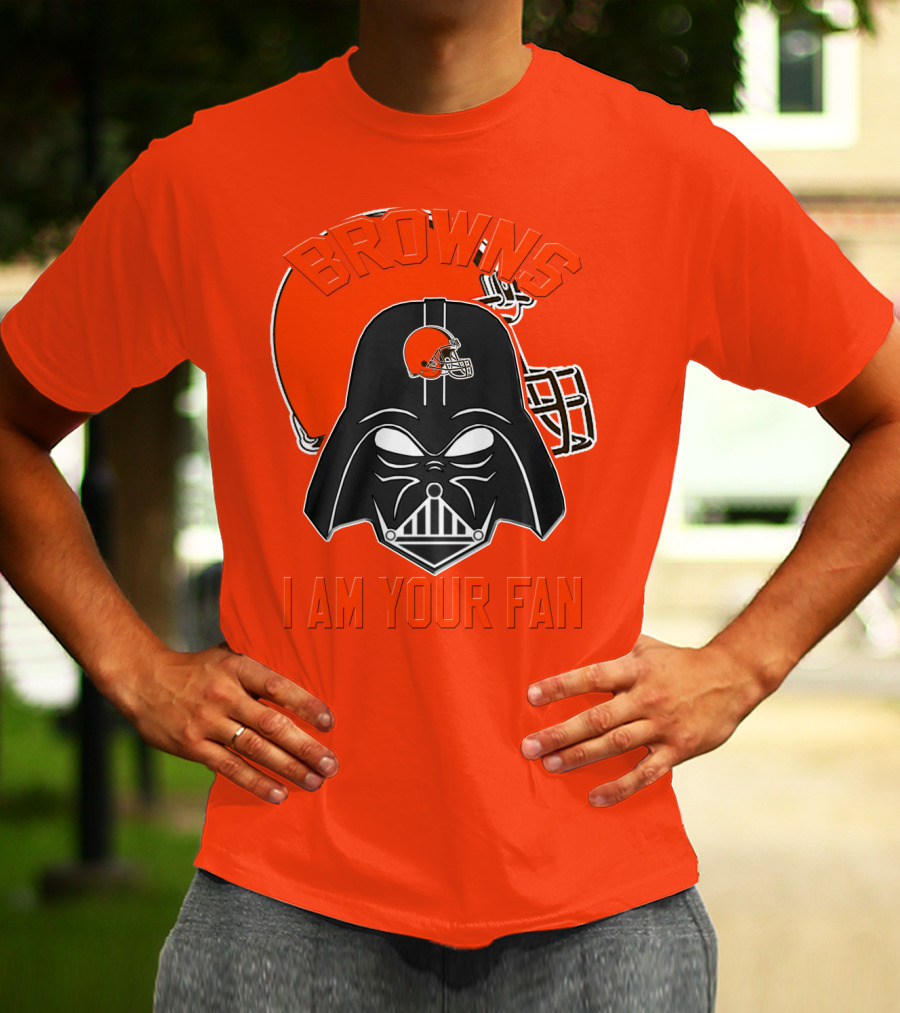 Browns I Am Your Fan Cleveland Browns Football Helmet Darth Vader T-Shirt