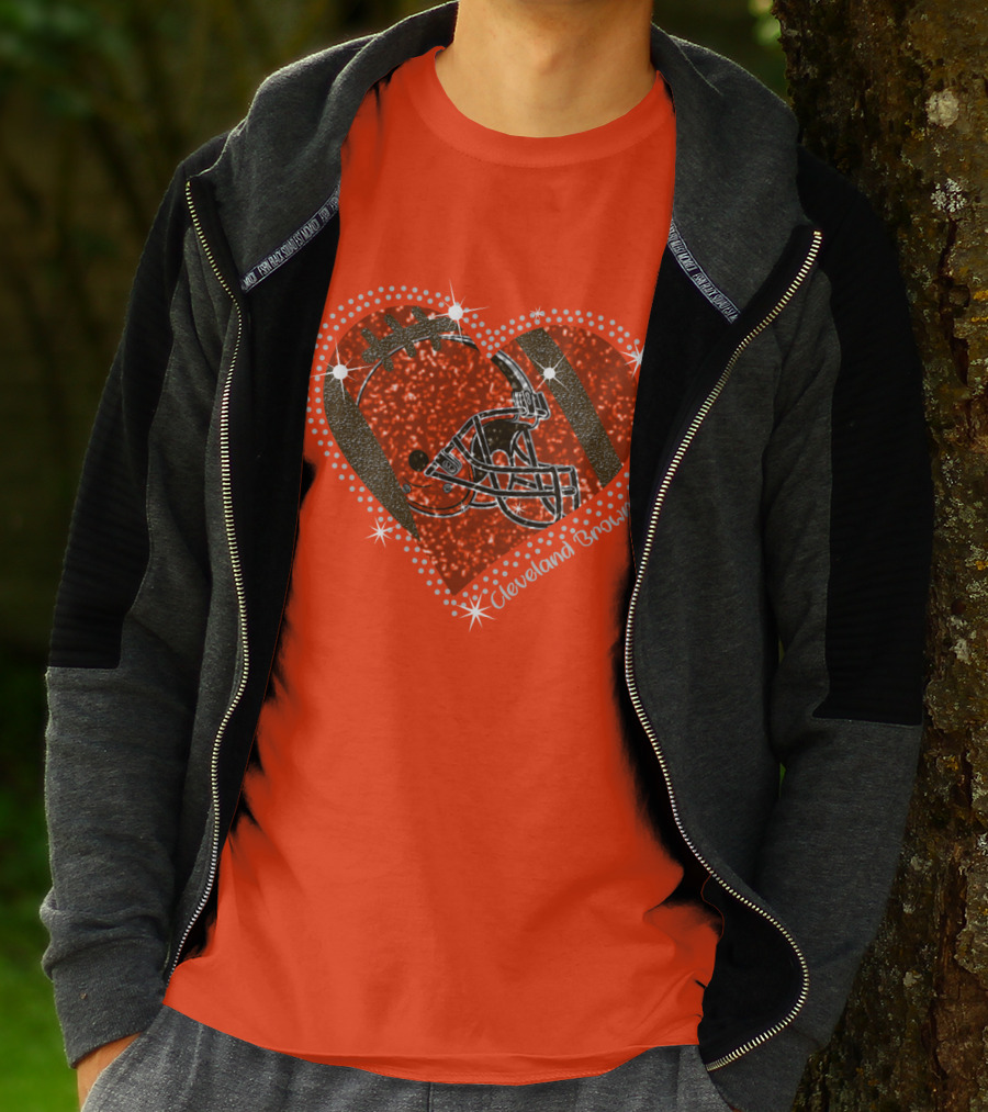 Cleveland Browns Heart Helmet Football Stars T-Shirt
