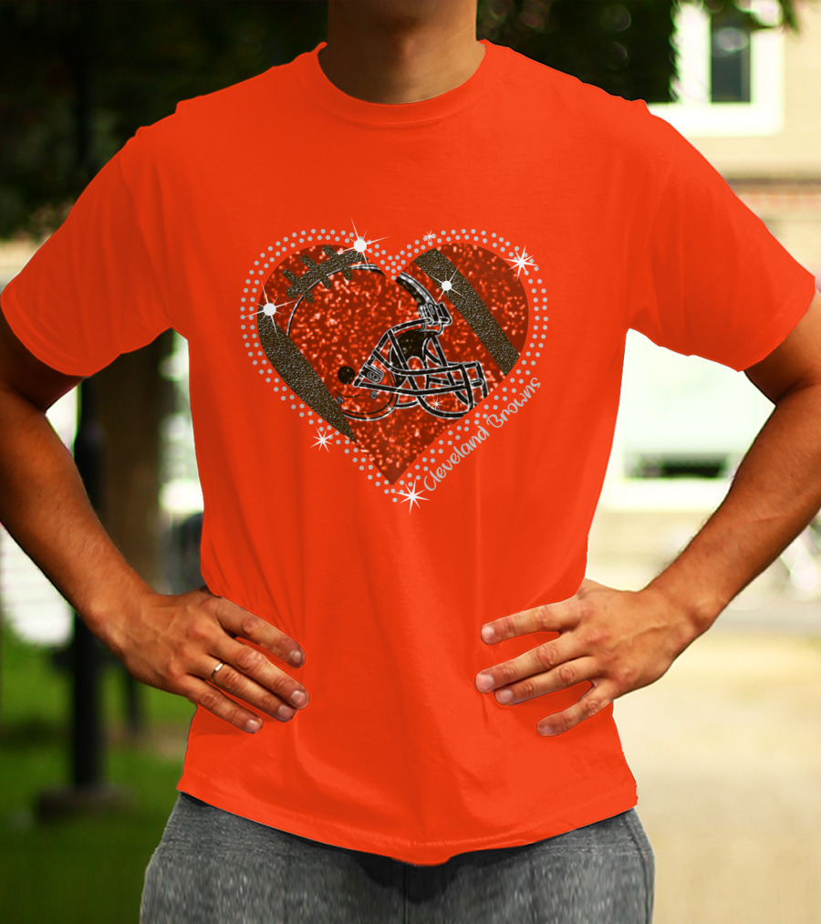 Cleveland Browns Heart Helmet Football Stars T-Shirt