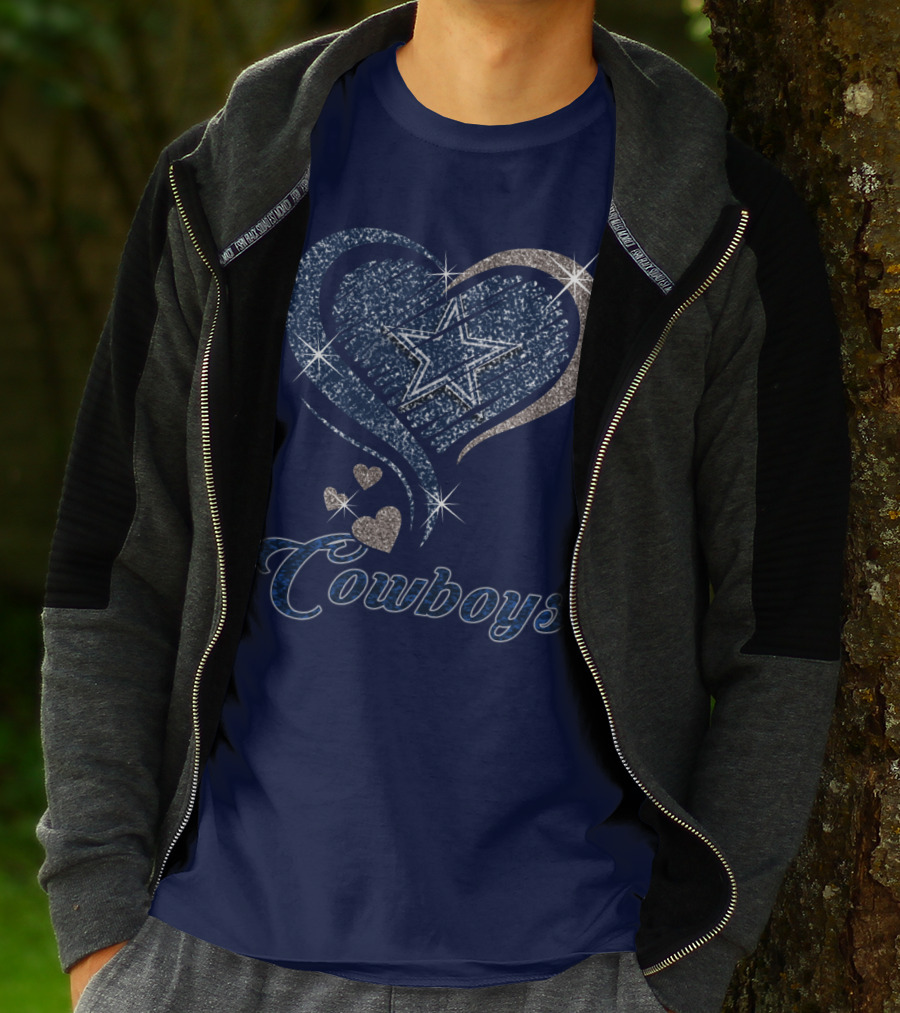 Cowboys Heart Star Glitter T-Shirt