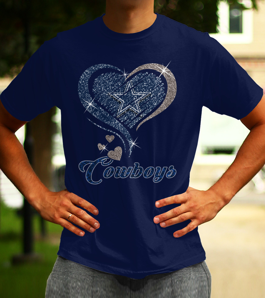 Cowboys Heart Star Glitter T-Shirt