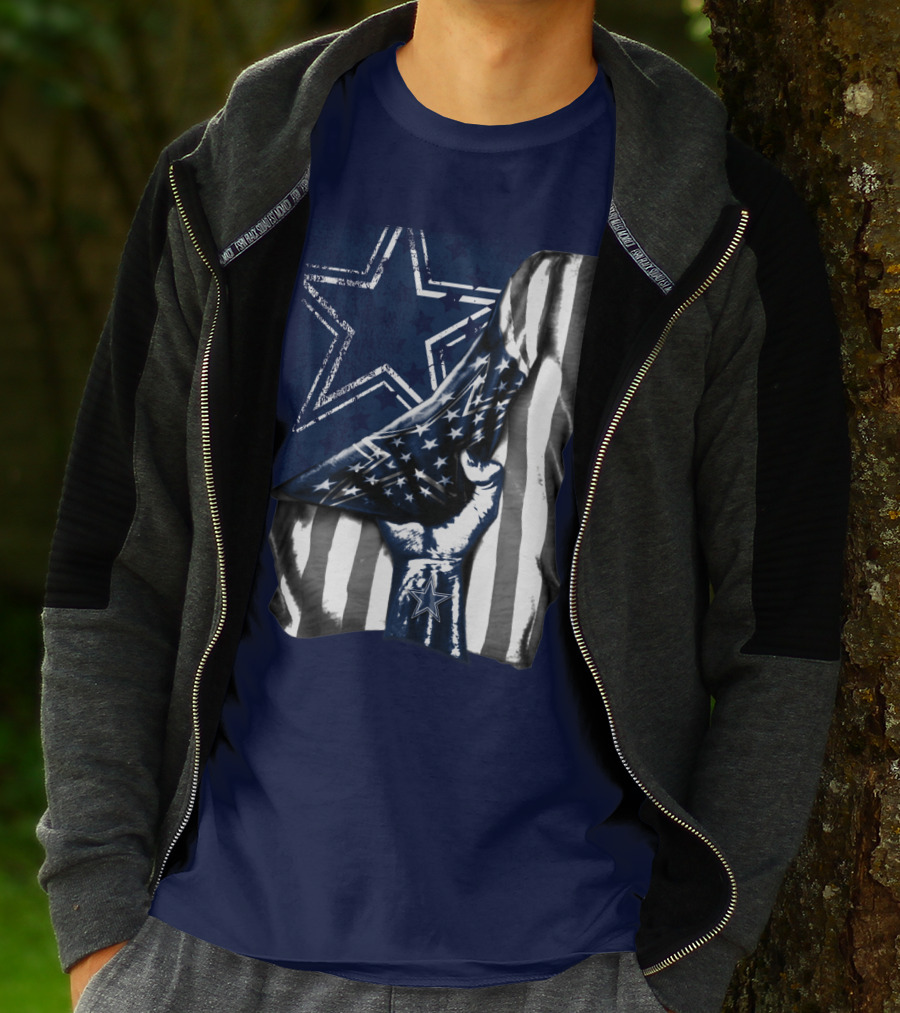 Dallas Cowboys Star Fist With American Flag T-Shirt