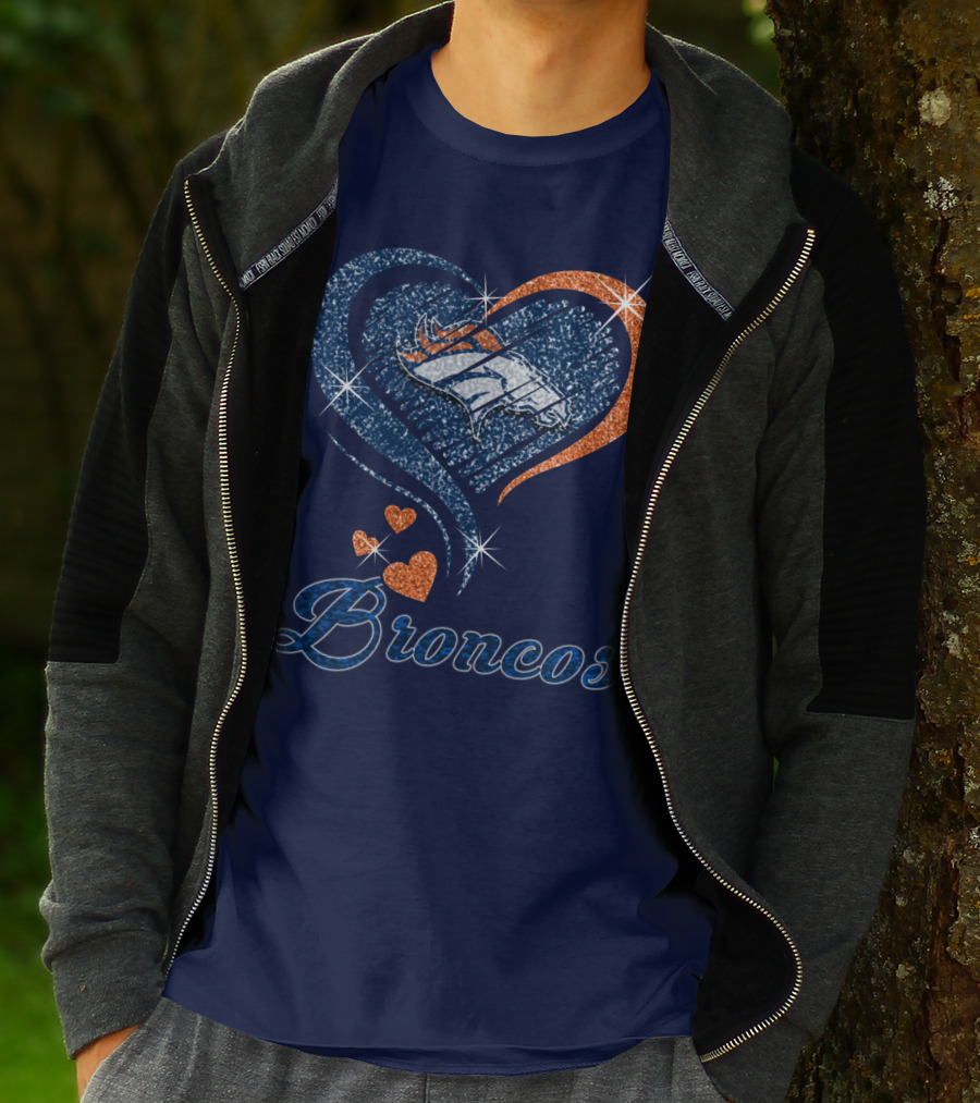 Broncos Heart Glitter T-Shirt