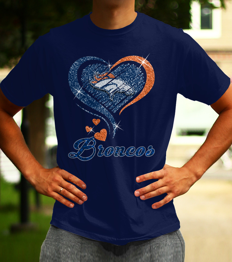 Broncos Heart Glitter T-Shirt