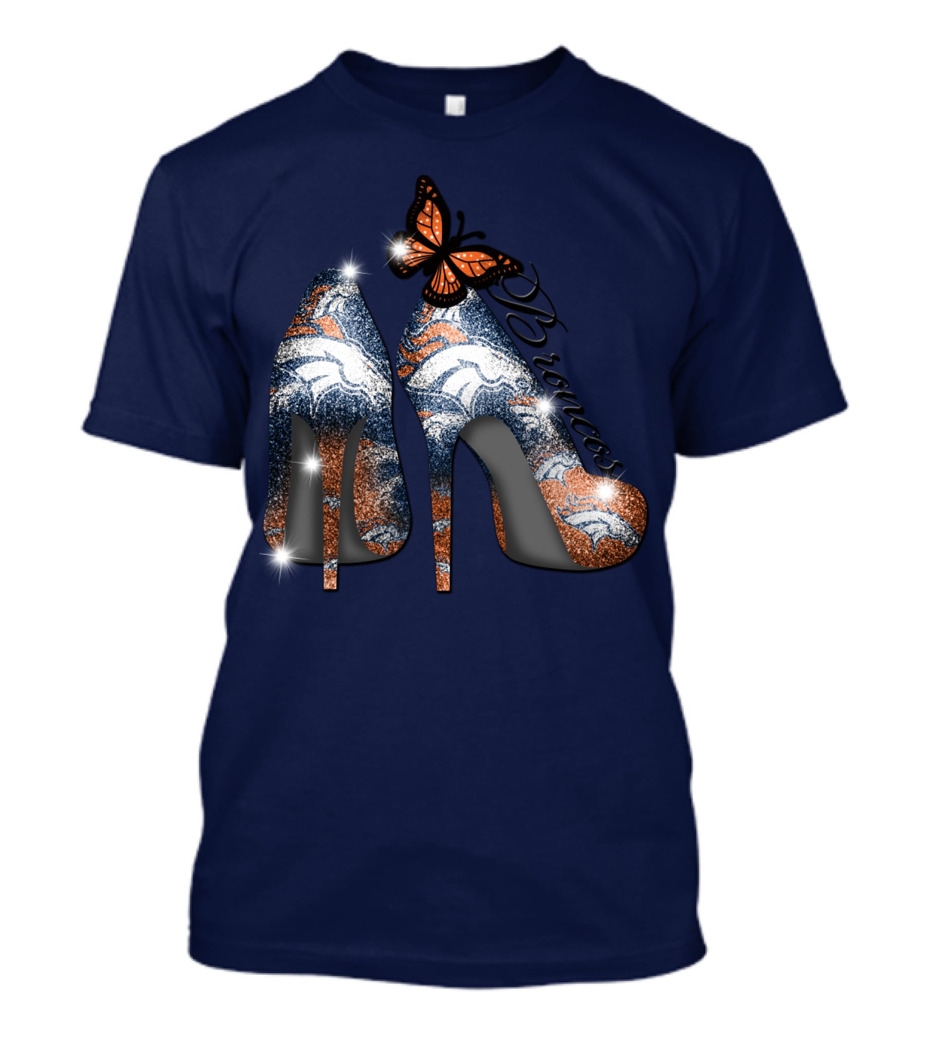 Denver Broncos Heels Butterfly T-Shirt