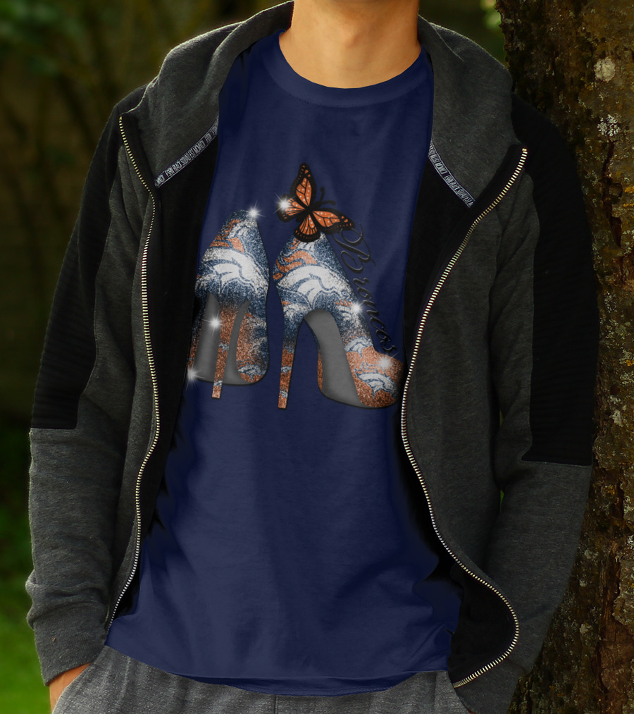 Denver Broncos Heels Butterfly T-Shirt