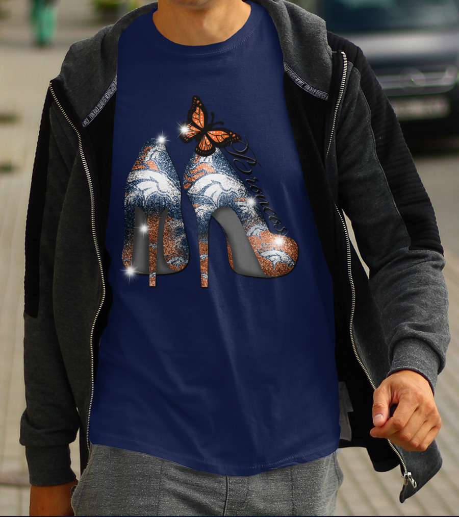Denver Broncos Heels Butterfly T-Shirt
