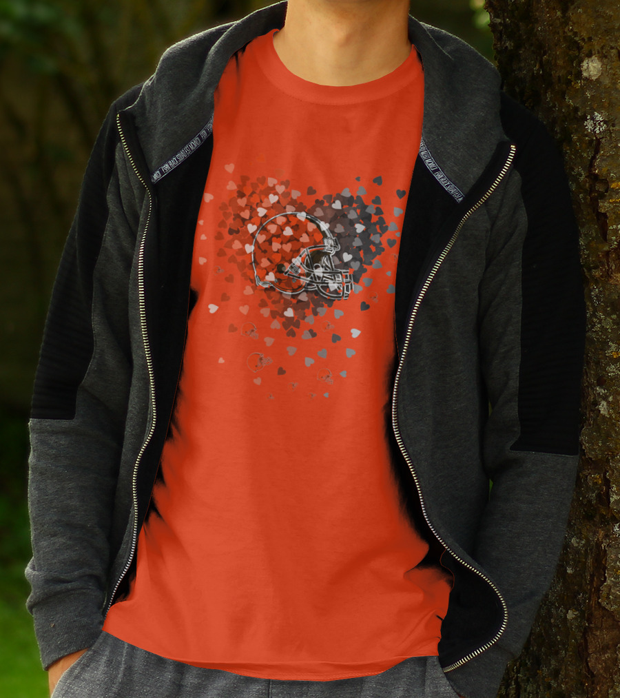Cleveland Browns Helmet Heart T-Shirt