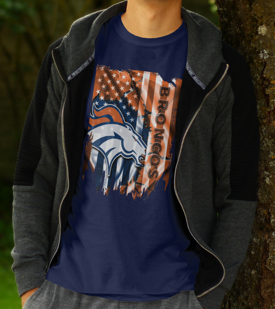 Denver Broncos American Flag Patriotic T-Shirt