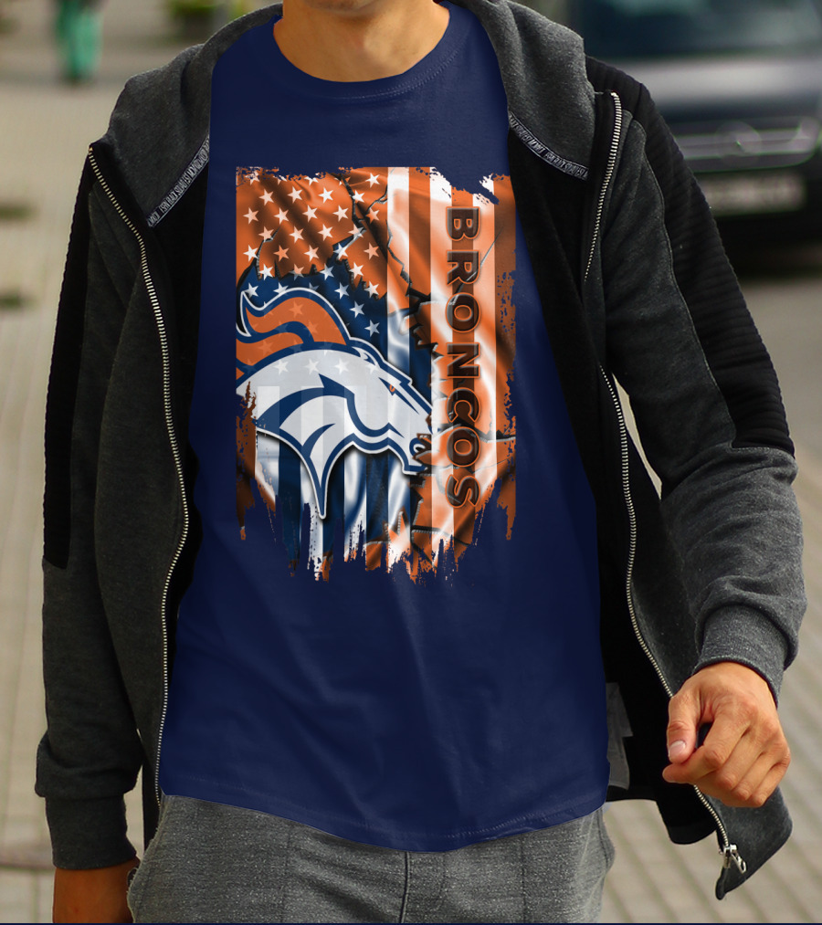 Denver Broncos American Flag Patriotic T-Shirt