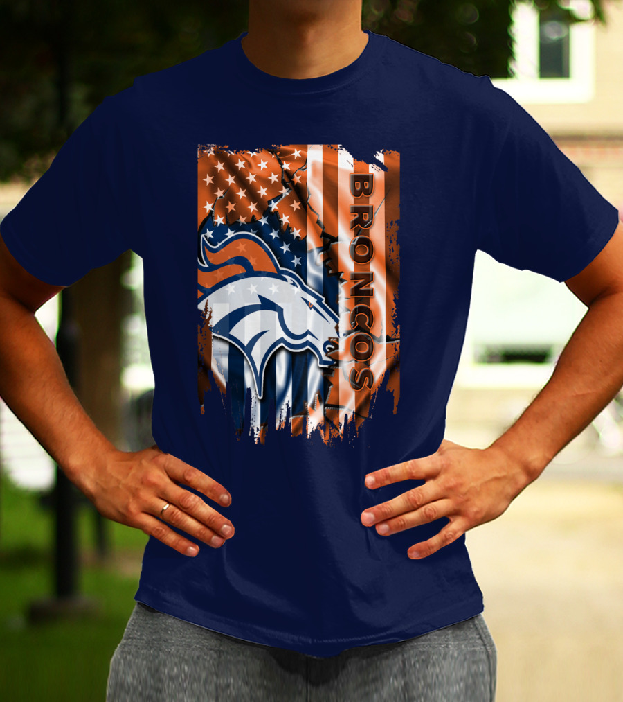 Denver Broncos American Flag Patriotic T-Shirt