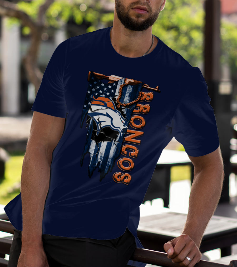 Denver Broncos American Flag Bold T-Shirt