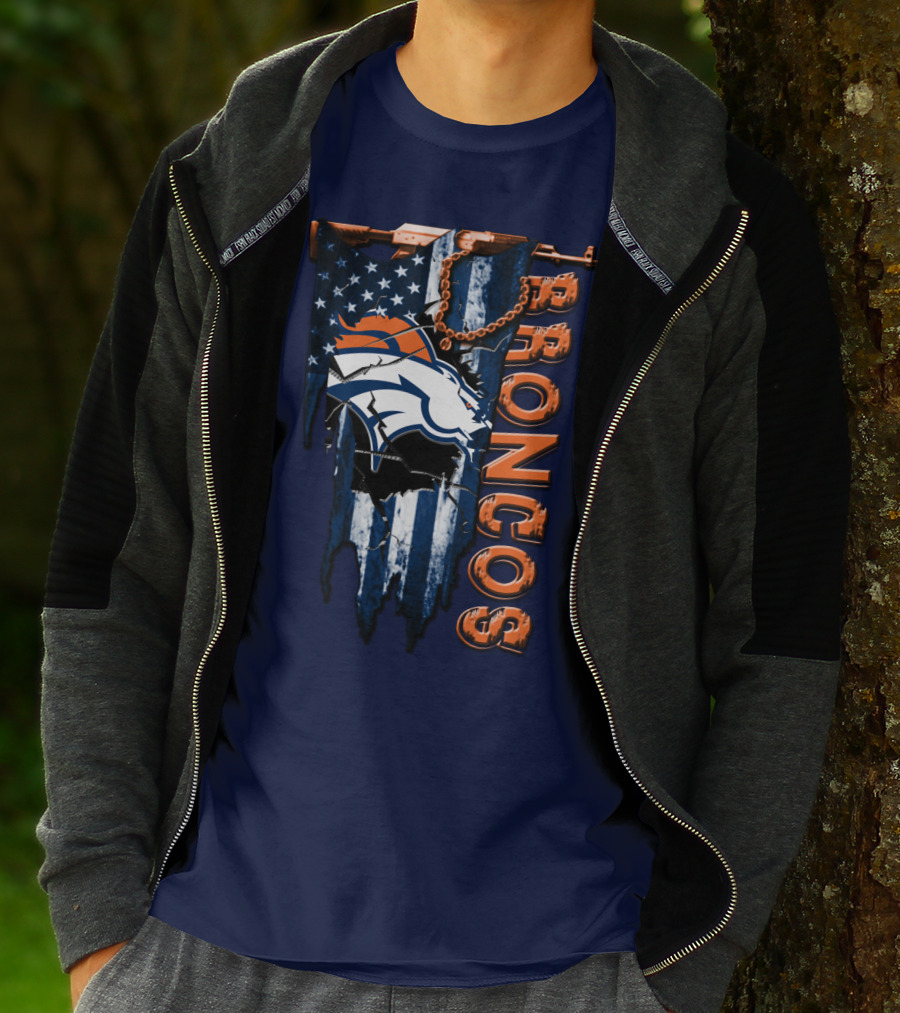 Denver Broncos American Flag Bold T-Shirt