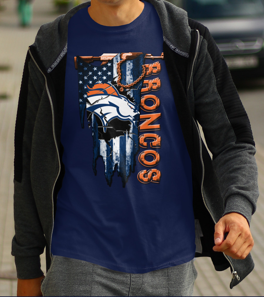 Denver Broncos American Flag Bold T-Shirt