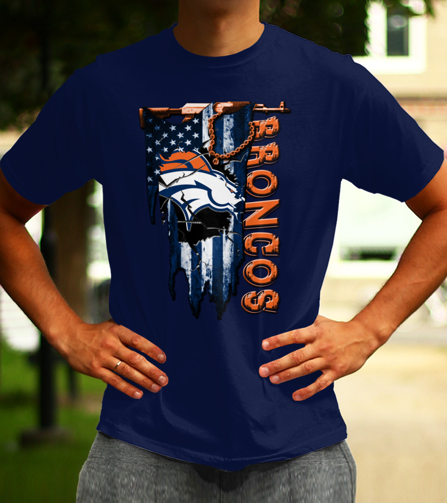 Denver Broncos American Flag Bold T-Shirt