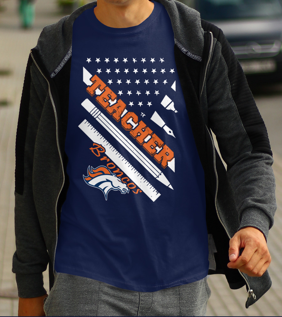 Teacher Broncos Stars And Stripes T-Shirt