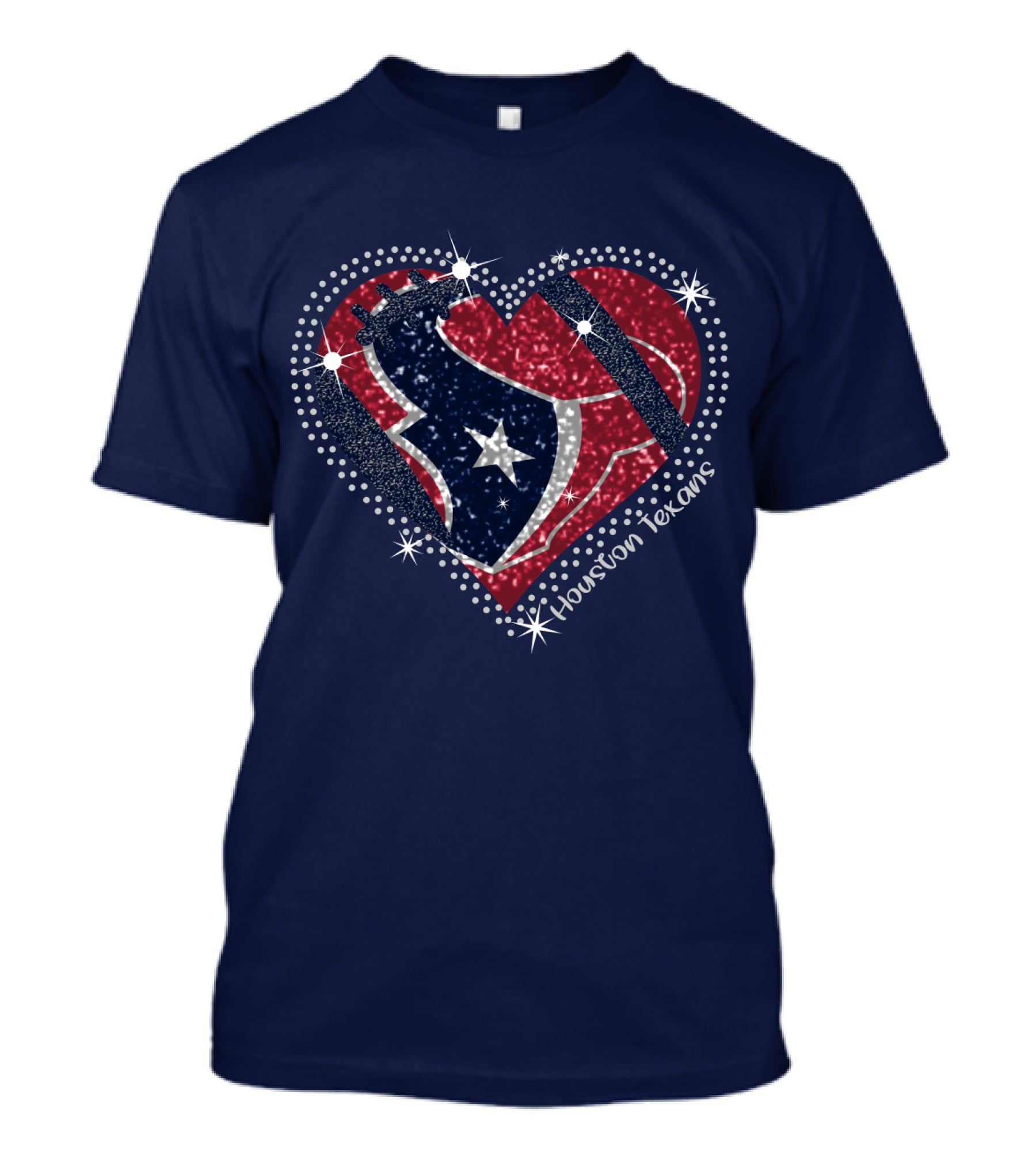 Houston Texans Heart Logo Sparkle T-Shirt