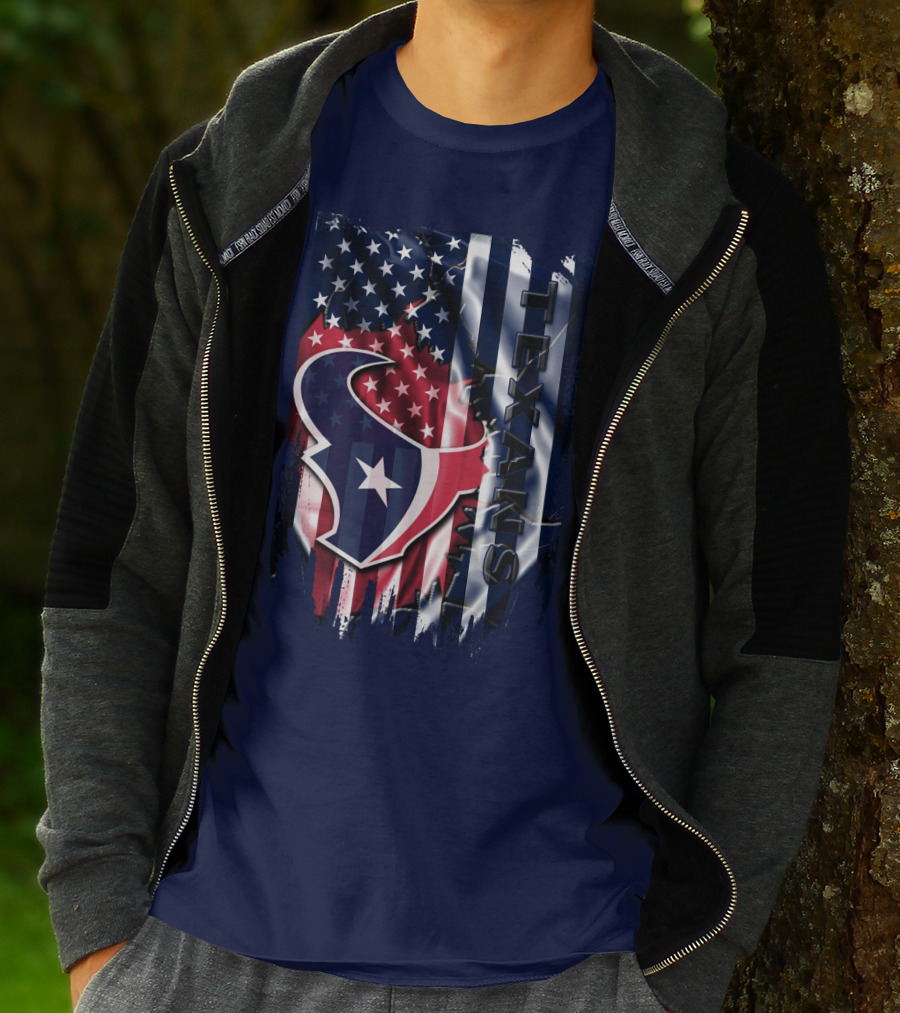 Houston Texans Usa Flag T-Shirt