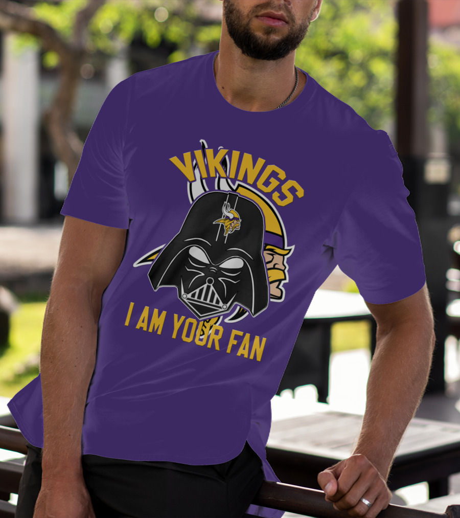 Vikings I Am Your Fan Minnesota Vikings Logo Darth Vader Helmet T-Shirt