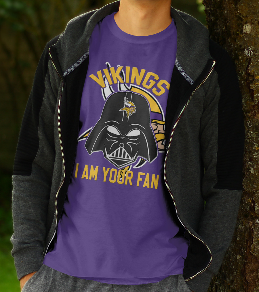 Vikings I Am Your Fan Minnesota Vikings Logo Darth Vader Helmet T-Shirt