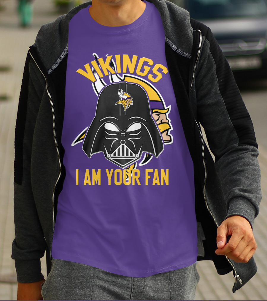 Vikings I Am Your Fan Minnesota Vikings Logo Darth Vader Helmet T-Shirt