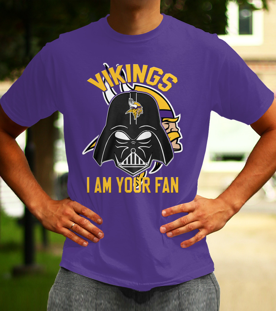 Vikings I Am Your Fan Minnesota Vikings Logo Darth Vader Helmet T-Shirt
