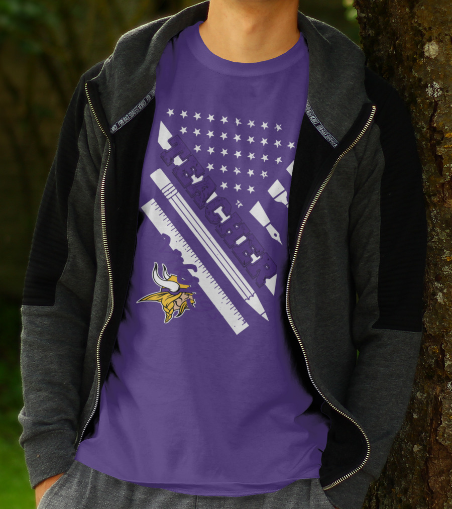 Minnesota Vikings Teacher Ruler Stars T-Shirt