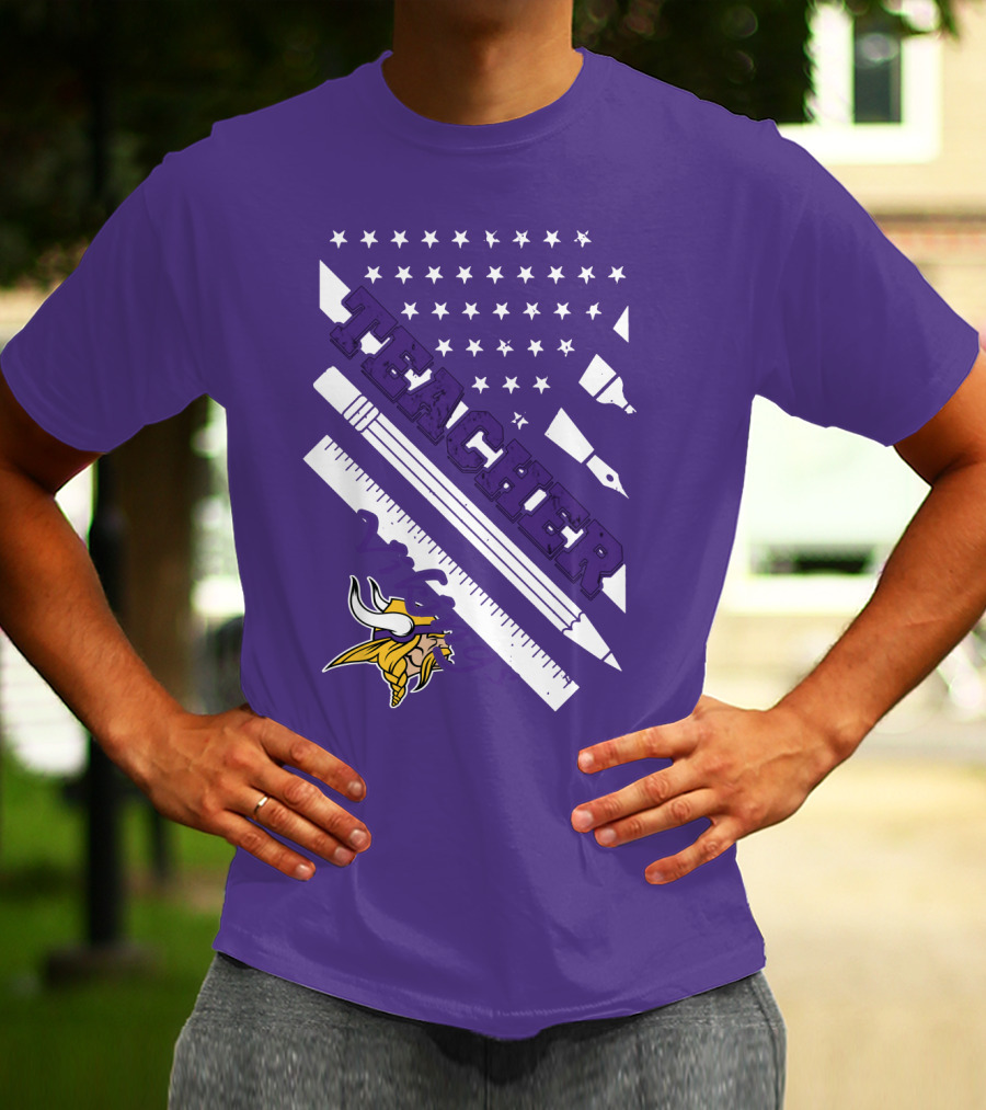 Minnesota Vikings Teacher Ruler Stars T-Shirt