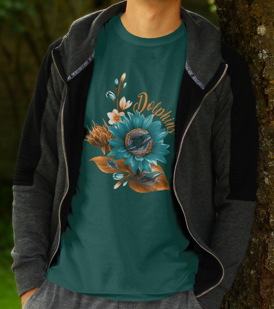 Dolphins Floral Miami Dolphins T-Shirt