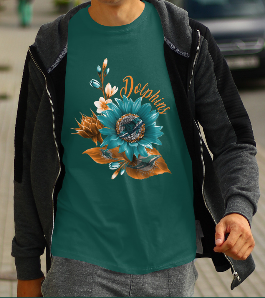 Dolphins Floral Miami Dolphins T-Shirt