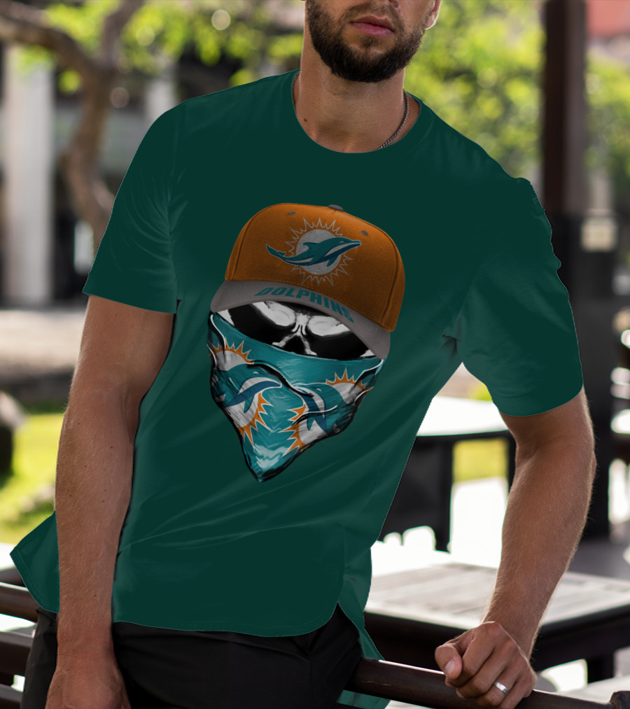 Dolphins Miami Dolphins Logo Mask And Cap T-Shirt