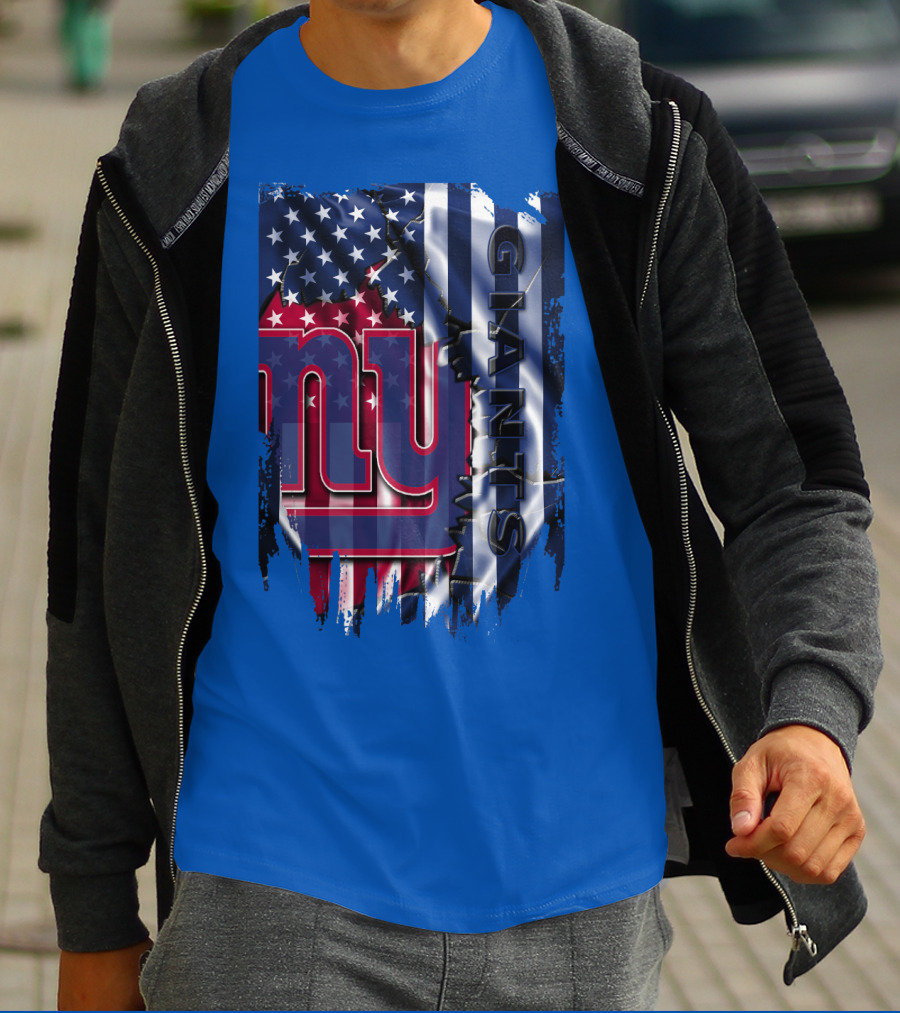 New York Giants American Flag Nfl Team T-Shirt