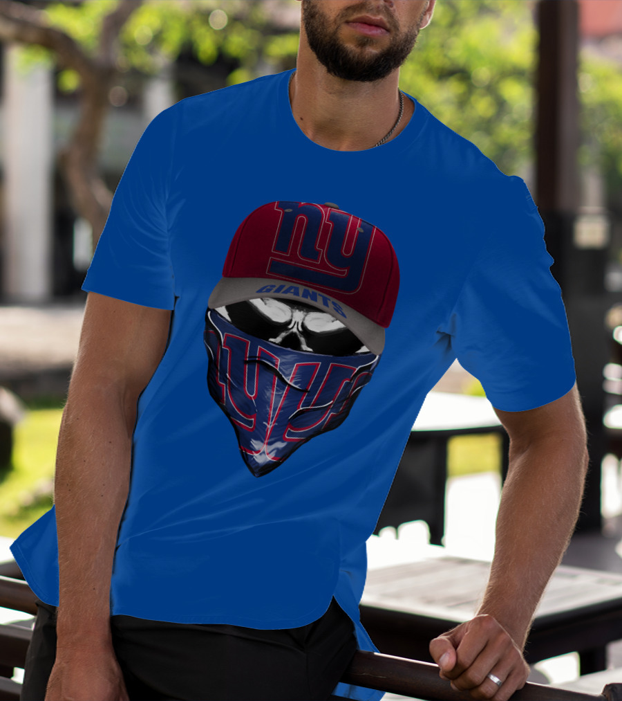 Ny Giants Cap And Bandana Design With Team T-Shirt