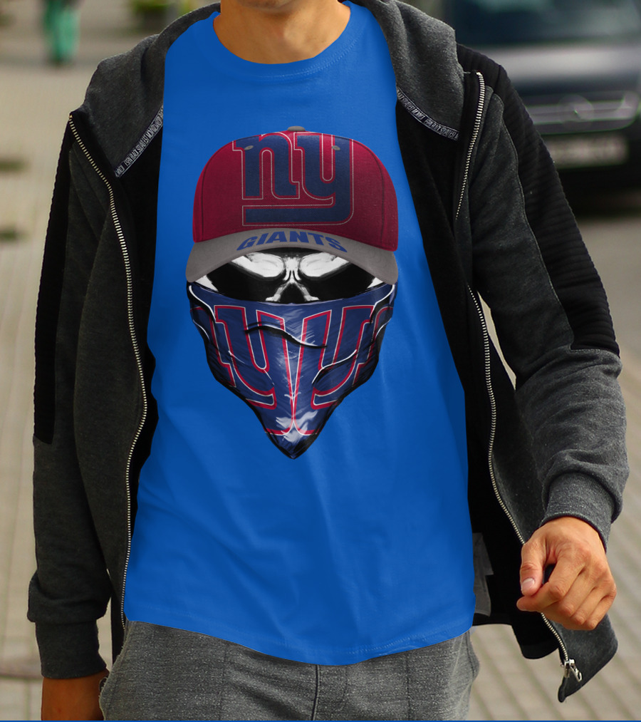 Ny Giants Cap And Bandana Design With Team T-Shirt