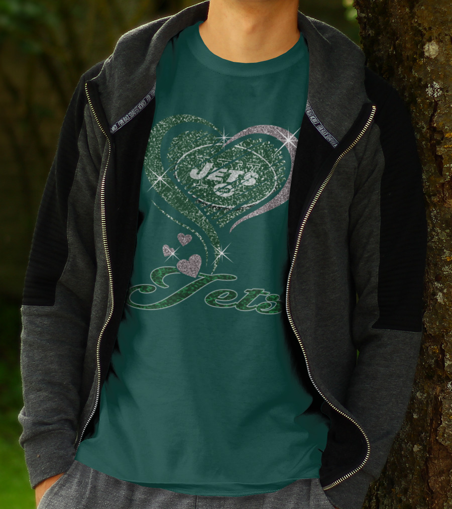 Jets Heart Sparkle T-Shirt