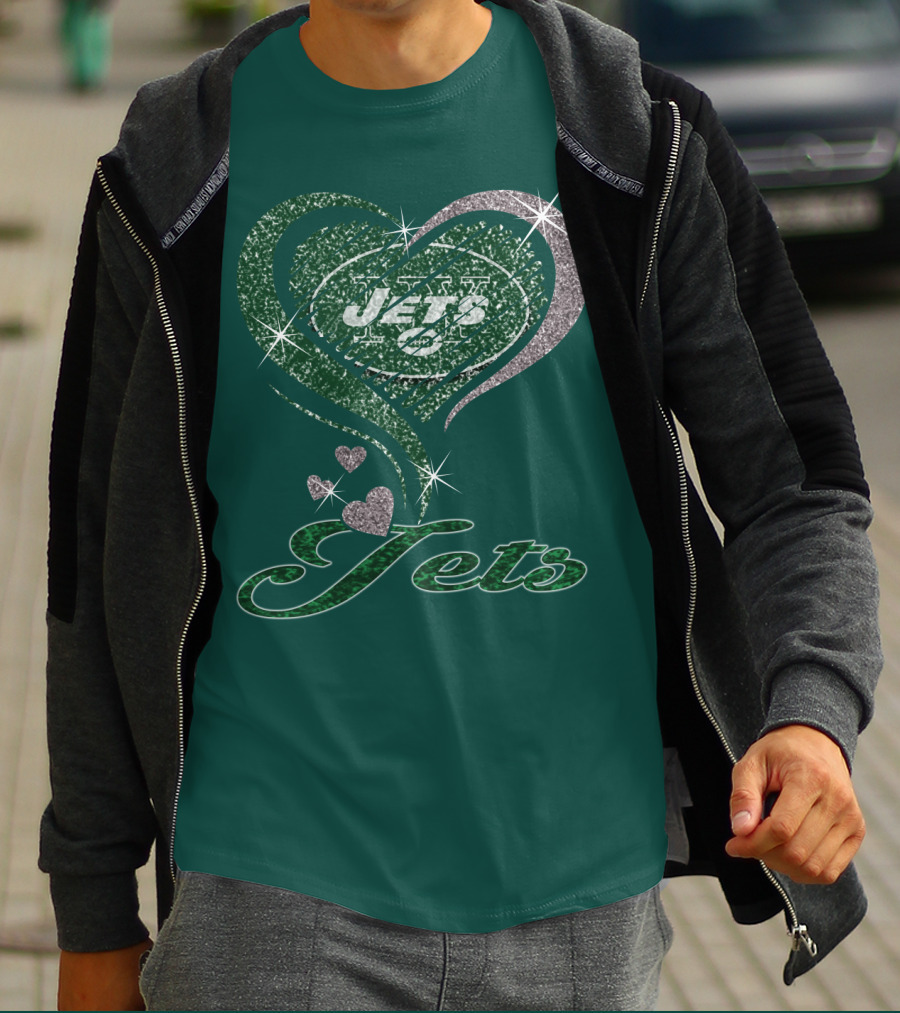 Jets Heart Sparkle T-Shirt