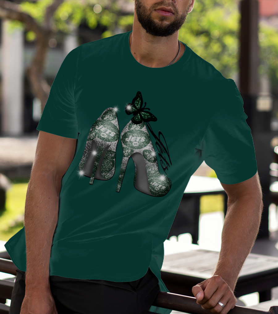 Jets Football High Heels With Butterfly T-Shirt