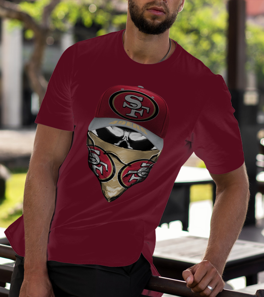 San Francisco 49ers Sf Logo Embroidered Cap And Bandana Combo T-Shirt