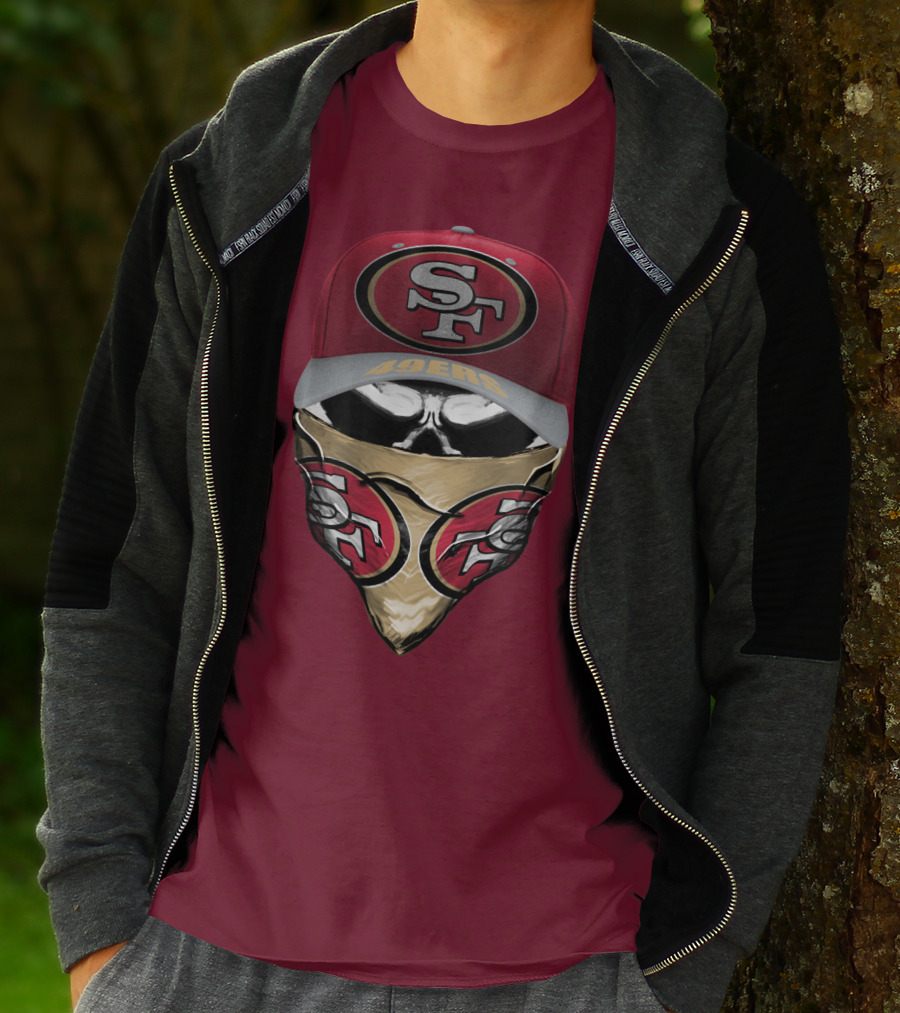 San Francisco 49ers Sf Logo Embroidered Cap And Bandana Combo T-Shirt