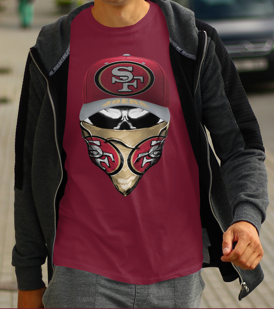 San Francisco 49ers Sf Logo Embroidered Cap And Bandana Combo T-Shirt