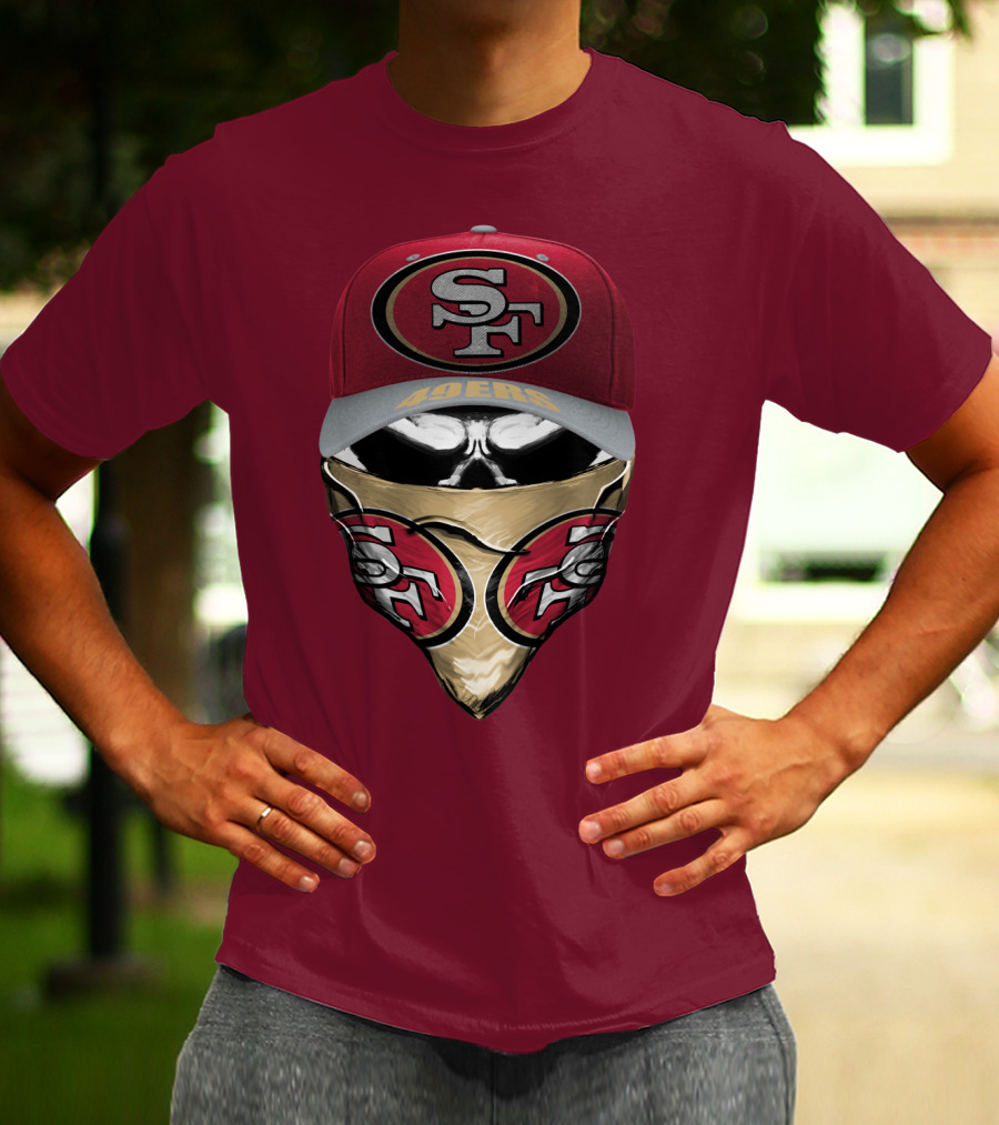 San Francisco 49ers Sf Logo Embroidered Cap And Bandana Combo T-Shirt