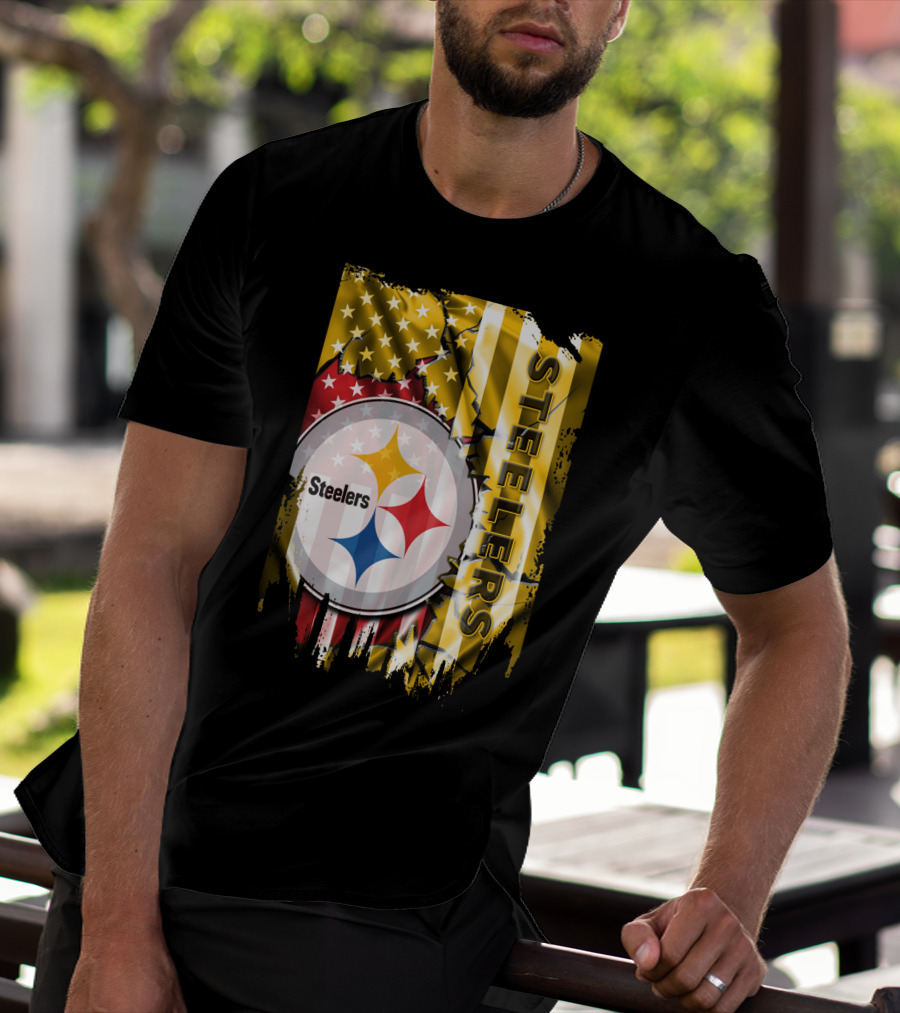 Pittsburgh Steelers Team Colors And Iconic Logomania T-Shirt