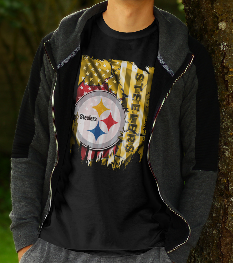Pittsburgh Steelers Team Colors And Iconic Logomania T-Shirt