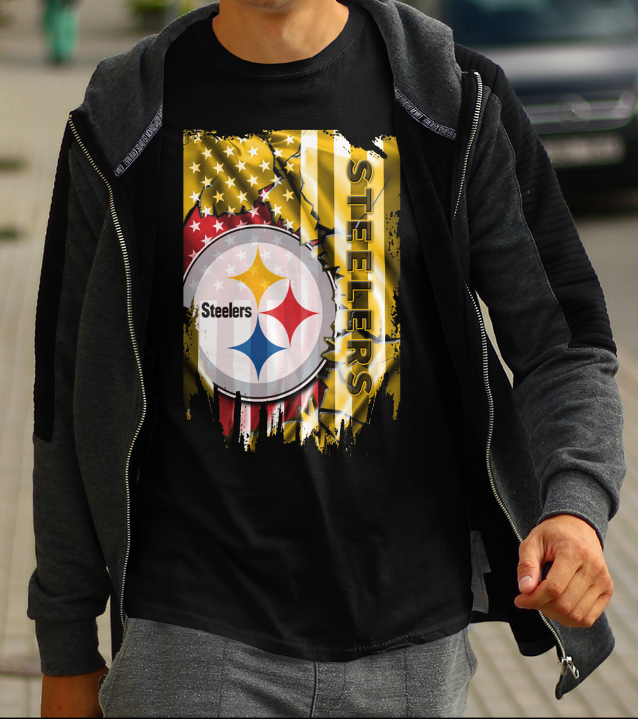 Pittsburgh Steelers Team Colors And Iconic Logomania T-Shirt
