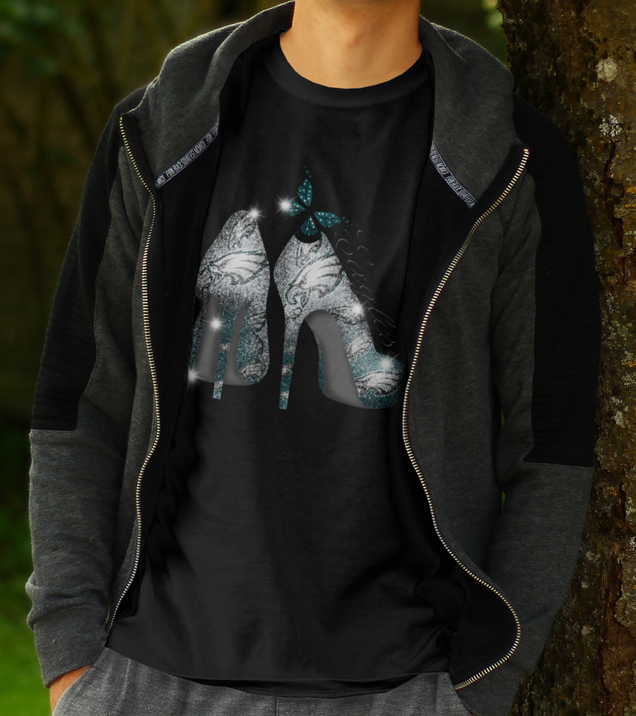 Philadelphia Eagles Heels With Butterfly T-Shirt
