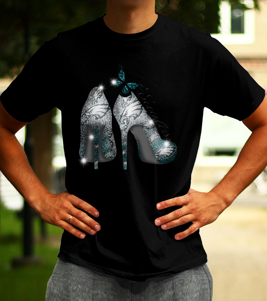 Philadelphia Eagles Heels With Butterfly T-Shirt